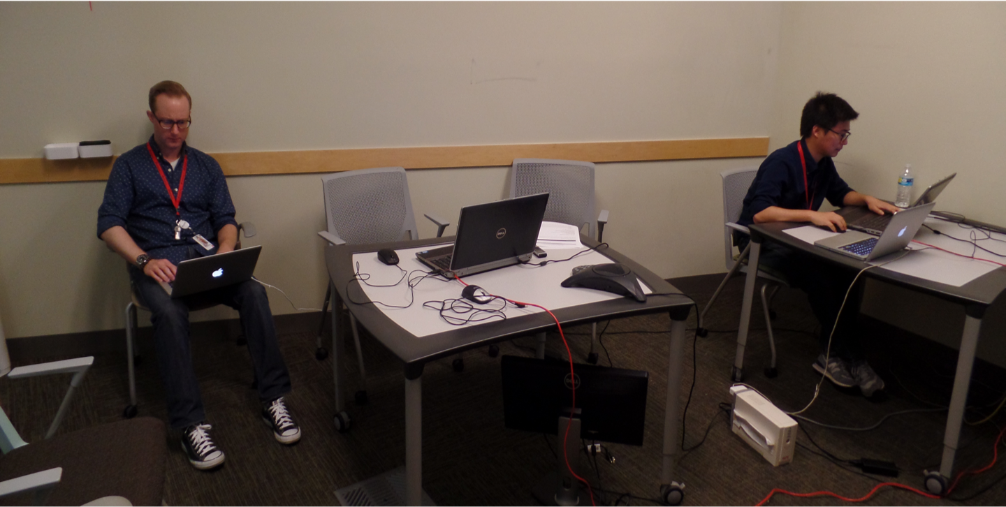 Photo from a usability testing session