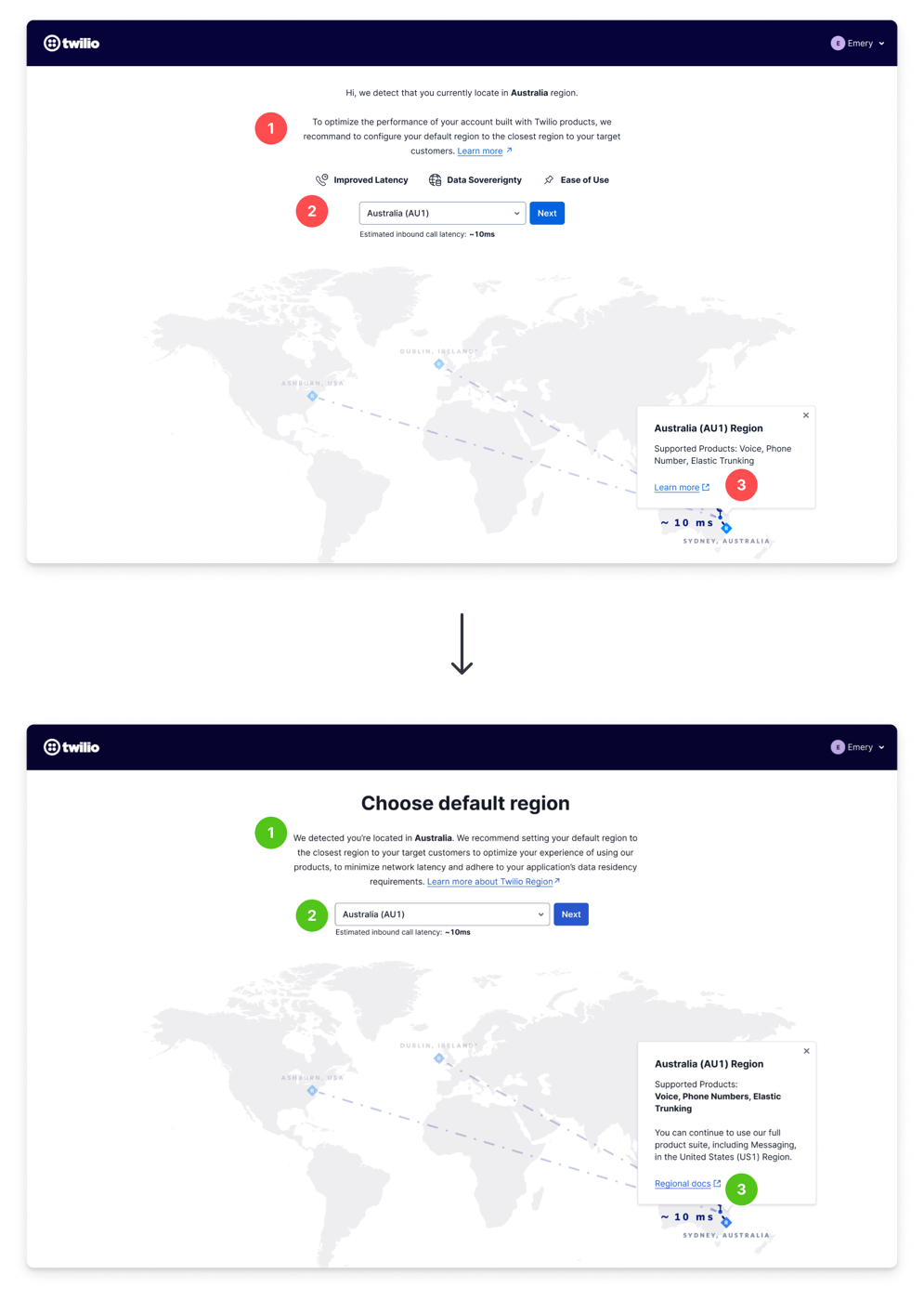 One-pager region selection design critique